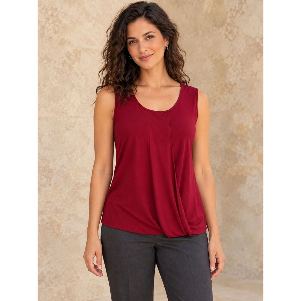 Banana Republic Dark Red Twist Front Sleeveless Tank